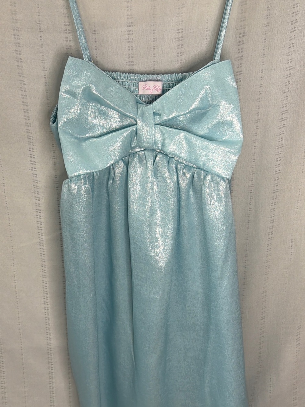 Pink Lily Shimmery Light Blue Dress - Princess Polly